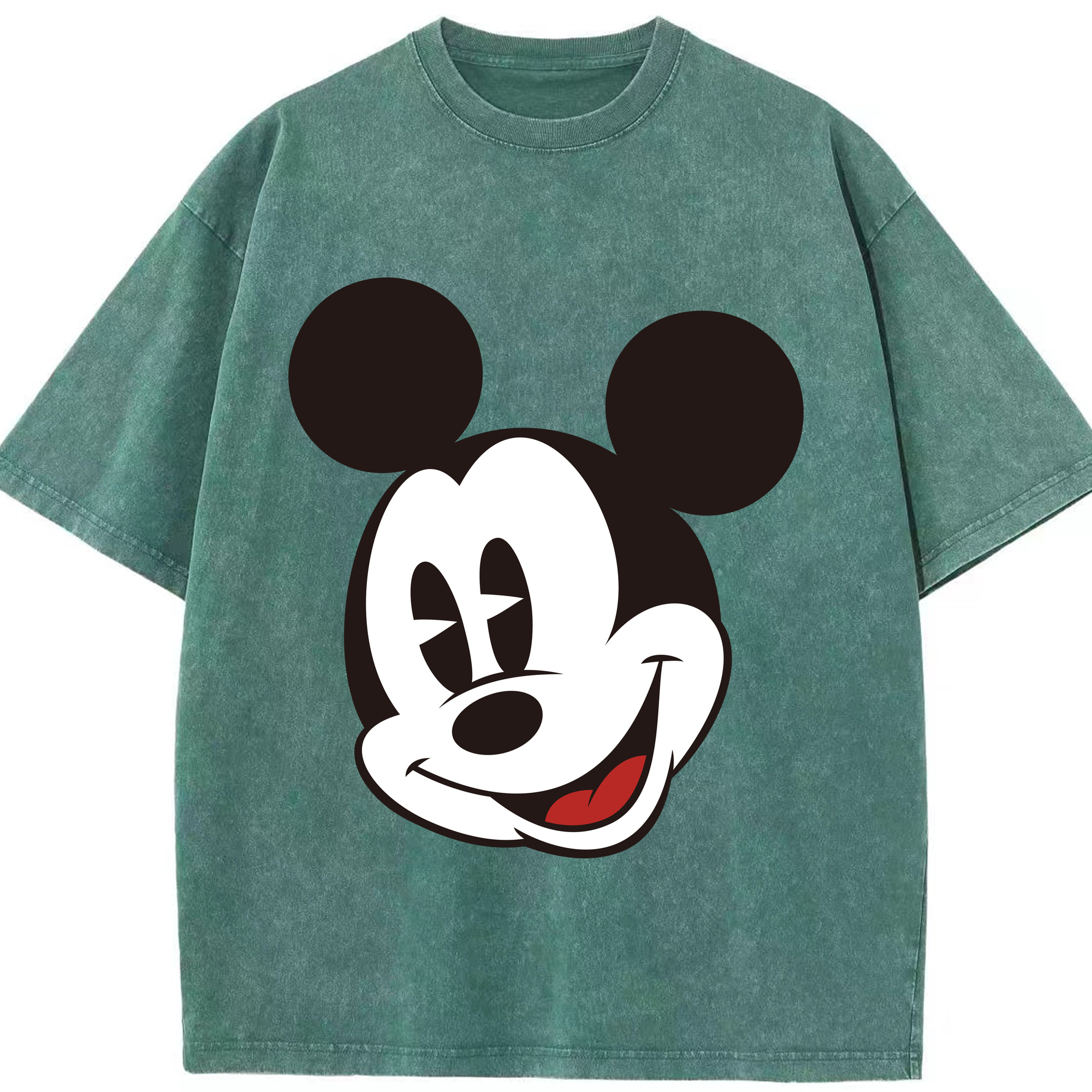 （画像用） ミッキーマウス Mickey Mouse 綿100% ヴィンテージ風 半袖Tシャツ（フロントプリント）